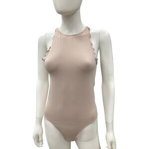 NWT Free People Bodysuit Women’s Size M/ L Sleeveless Soft Taupe Color